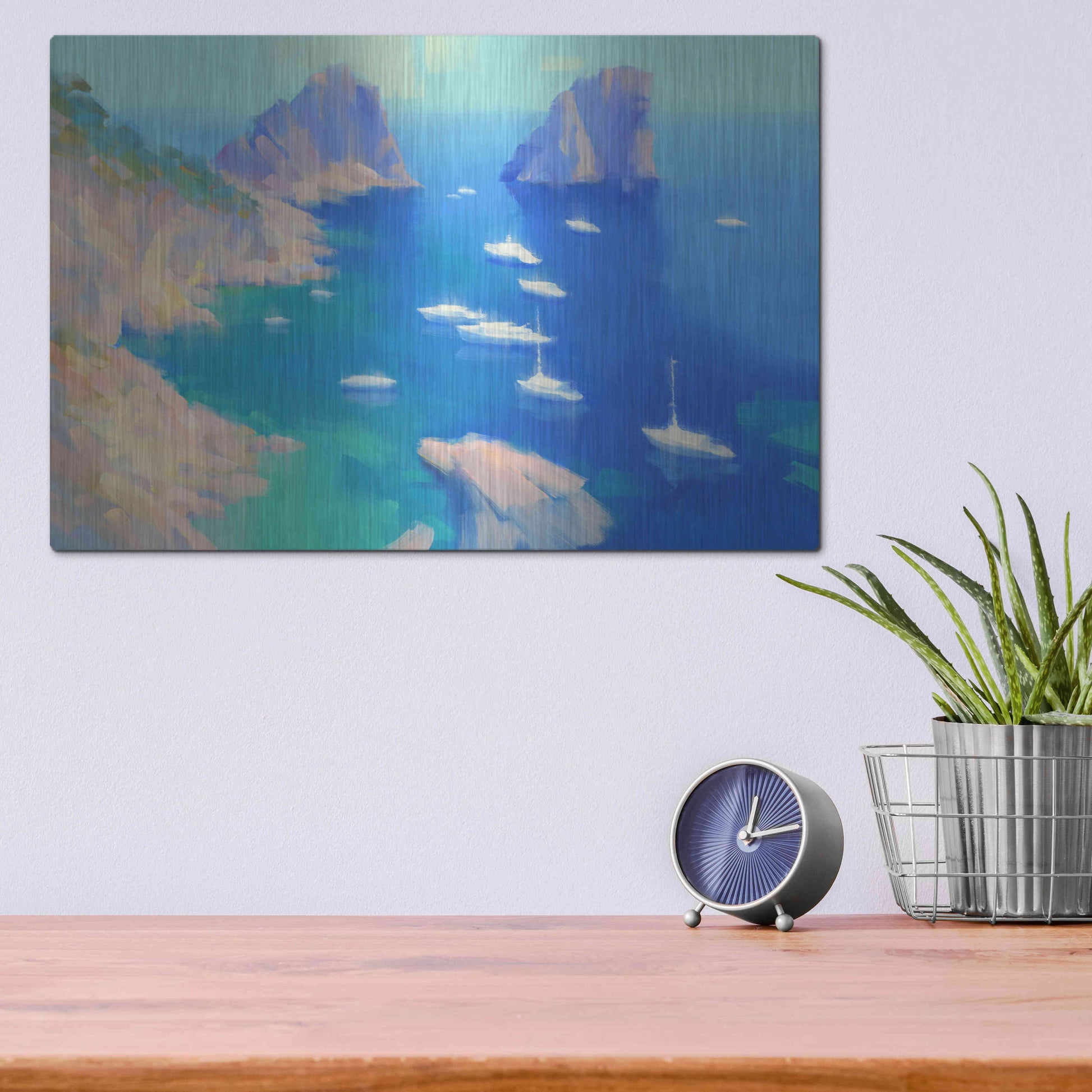 Luxe Metal Art 'Capri II' by Alex Hook Krioutchkov, Metal Wall Art,16x12