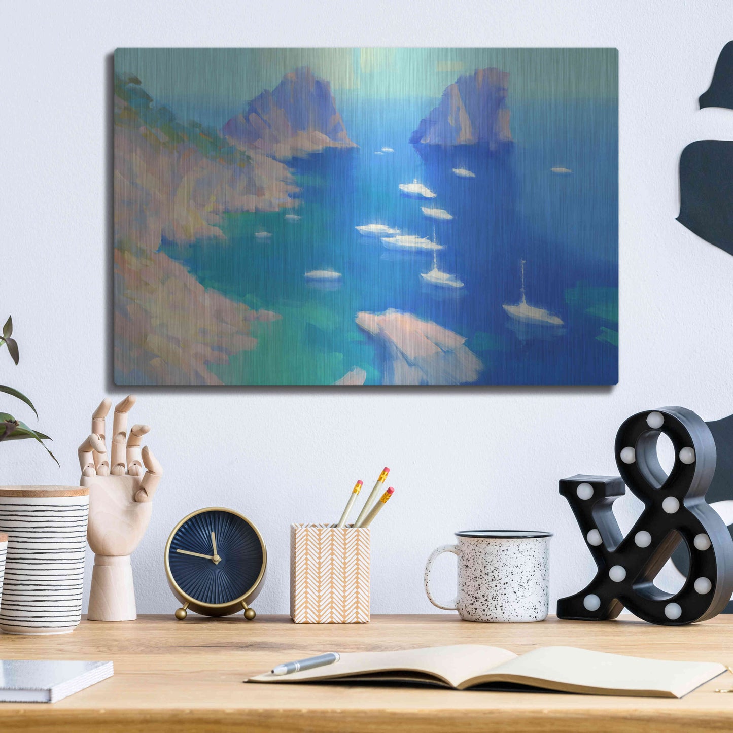 Luxe Metal Art 'Capri II' by Alex Hook Krioutchkov, Metal Wall Art,16x12