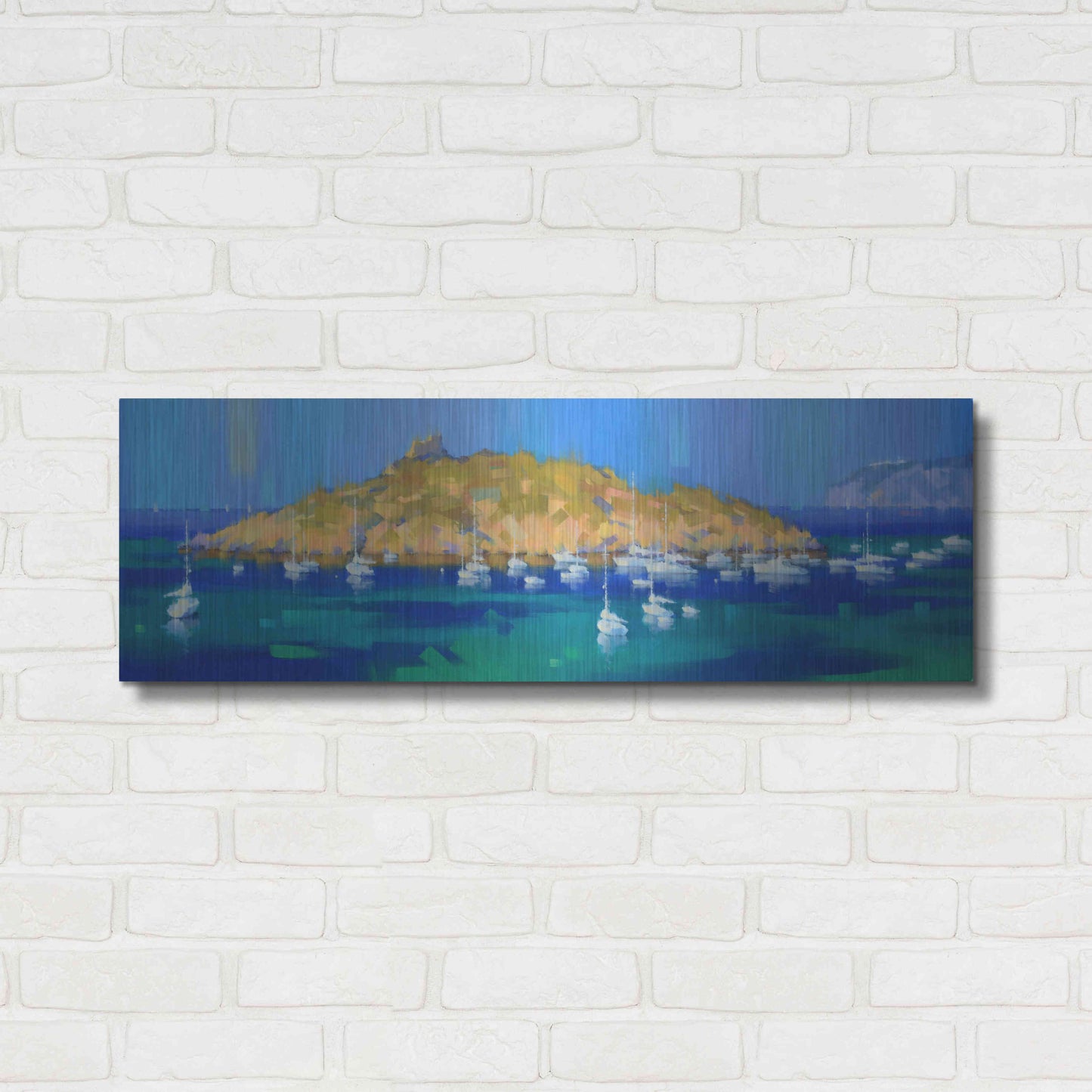 Luxe Metal Art 'Island' by Alex Hook Krioutchkov, Metal Wall Art,36x12