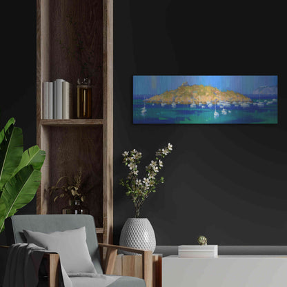Luxe Metal Art 'Island' by Alex Hook Krioutchkov, Metal Wall Art,36x12
