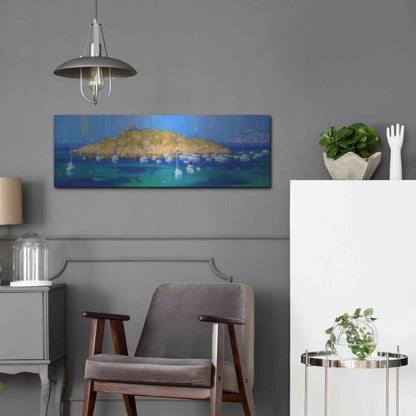 Luxe Metal Art 'Island' by Alex Hook Krioutchkov, Metal Wall Art,36x12