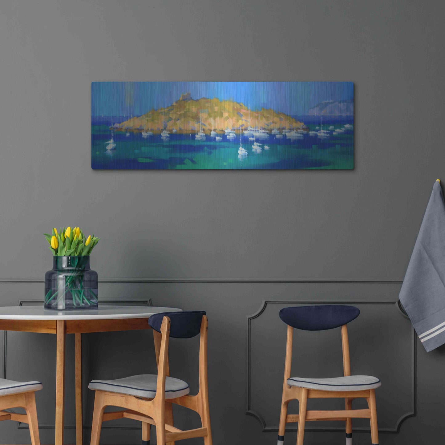 Luxe Metal Art 'Island' by Alex Hook Krioutchkov, Metal Wall Art,48x16