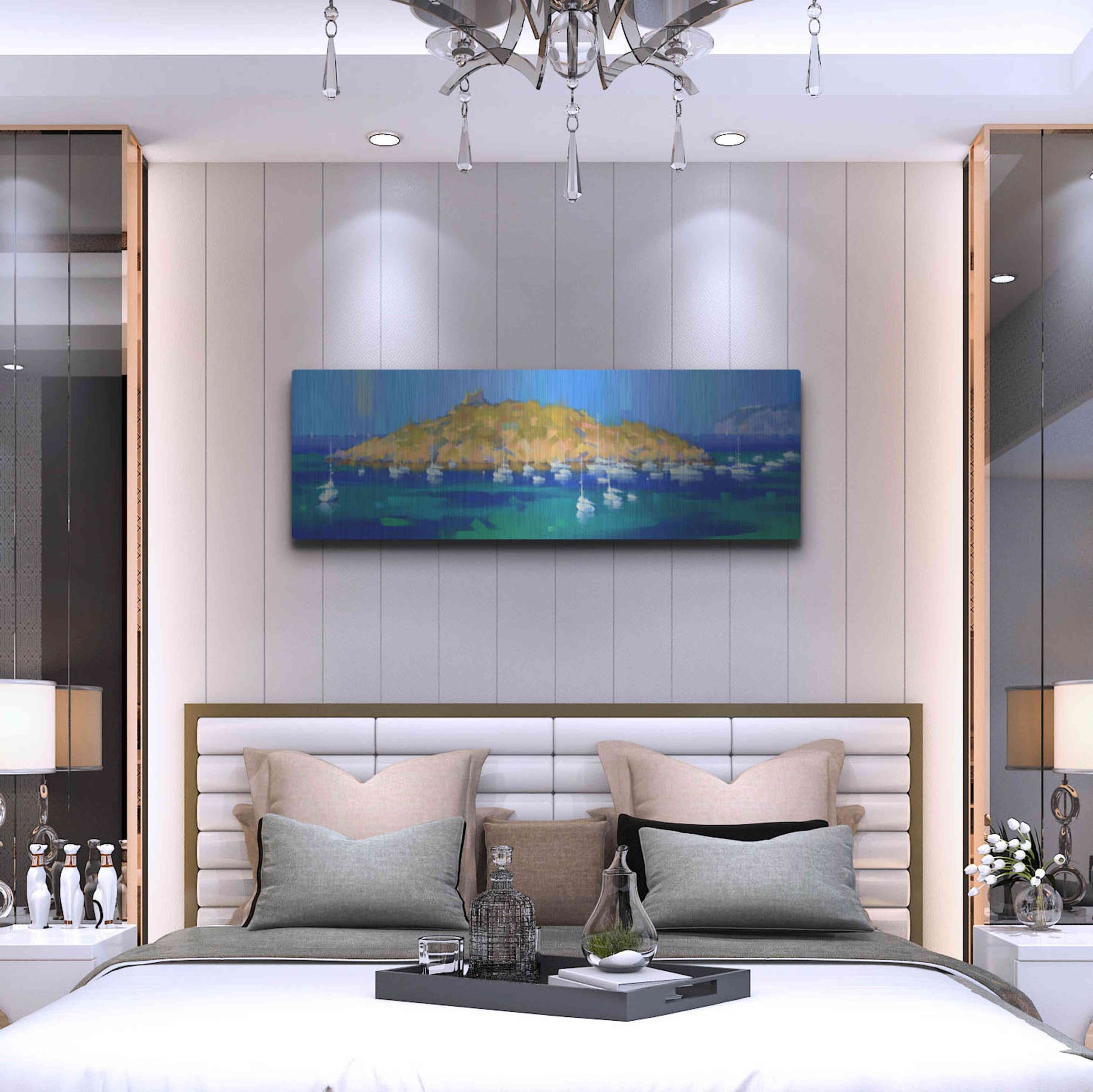 Luxe Metal Art 'Island' by Alex Hook Krioutchkov, Metal Wall Art,48x16