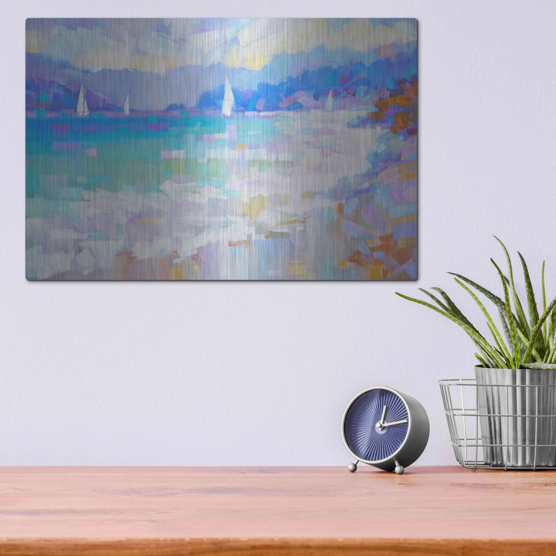 Luxe Metal Art 'Mediterraneo' by Alex Hook Krioutchkov, Metal Wall Art,16x12