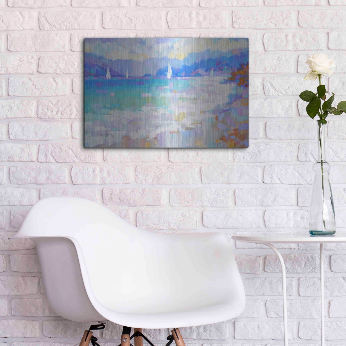 Luxe Metal Art 'Mediterraneo' by Alex Hook Krioutchkov, Metal Wall Art,24x16