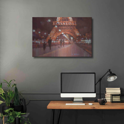 Luxe Metal Art 'Paris at Night' by Alex Hook Krioutchkov, Metal Wall Art,36x24