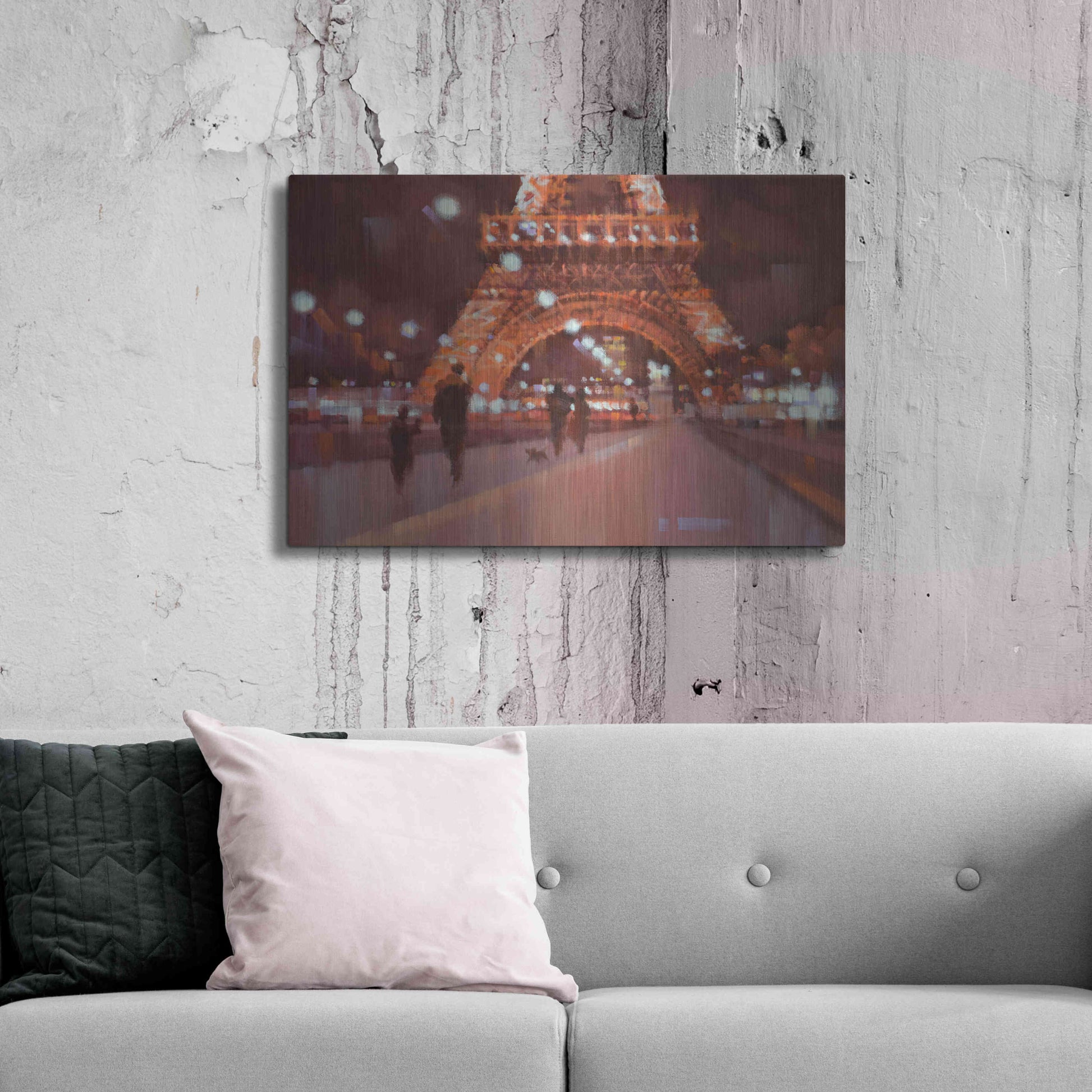 Luxe Metal Art 'Paris at Night' by Alex Hook Krioutchkov, Metal Wall Art,36x24