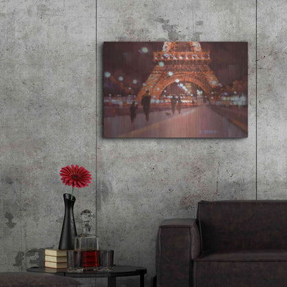 Luxe Metal Art 'Paris at Night' by Alex Hook Krioutchkov, Metal Wall Art,36x24