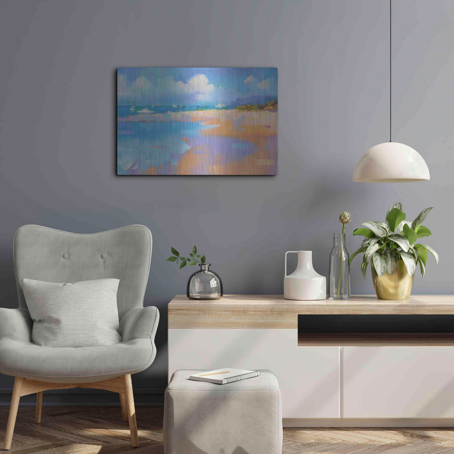 Luxe Metal Art 'Playa 14' by Alex Hook Krioutchkov, Metal Wall Art,24x16