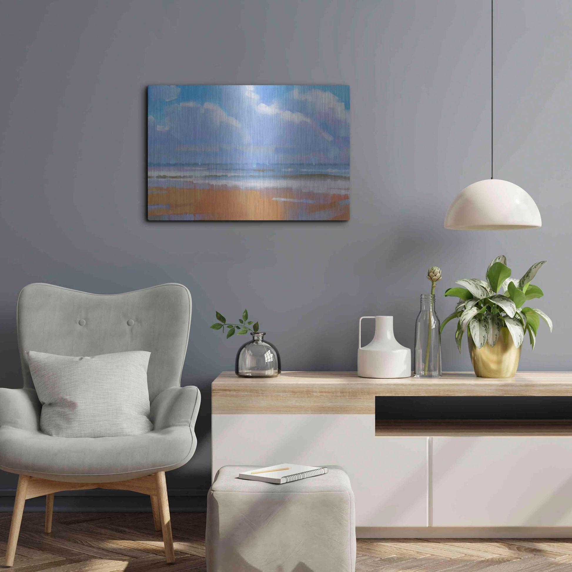 Luxe Metal Art 'Playa 15' by Alex Hook Krioutchkov, Metal Wall Art,24x16