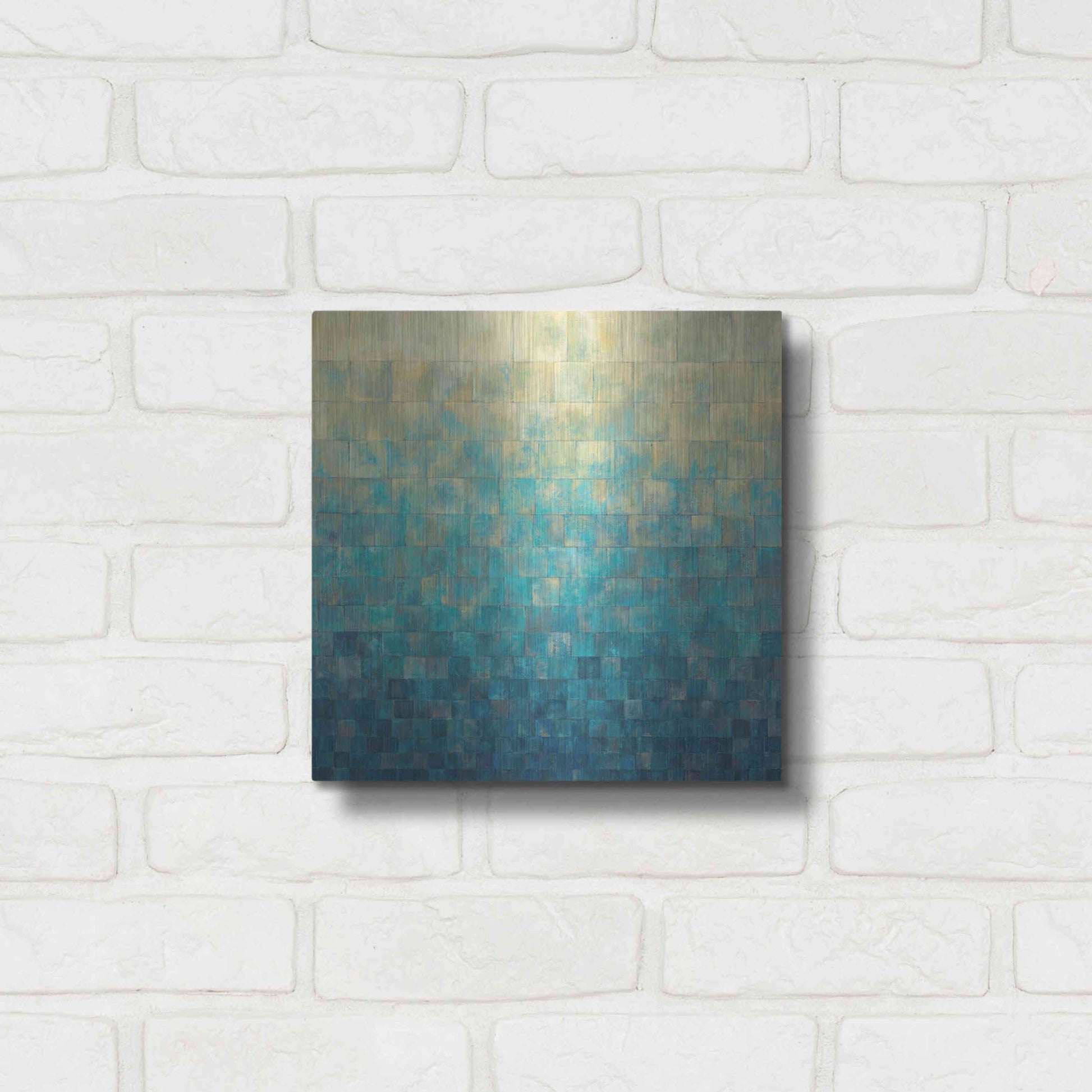 Luxe Metal Art 'Cascade' by Janelle Kroner, Metal Wall Art,12x12