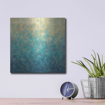 Luxe Metal Art 'Cascade' by Janelle Kroner, Metal Wall Art,12x12