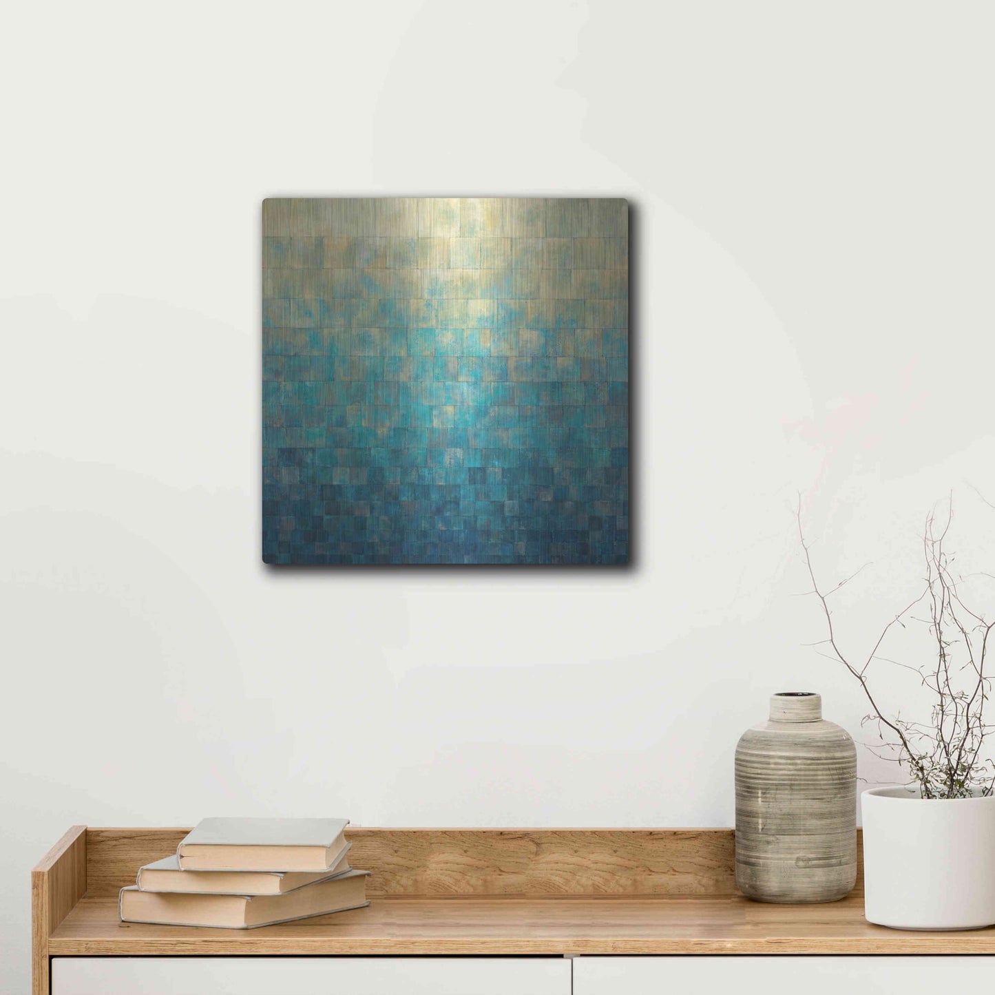 Luxe Metal Art 'Cascade' by Janelle Kroner, Metal Wall Art,12x12