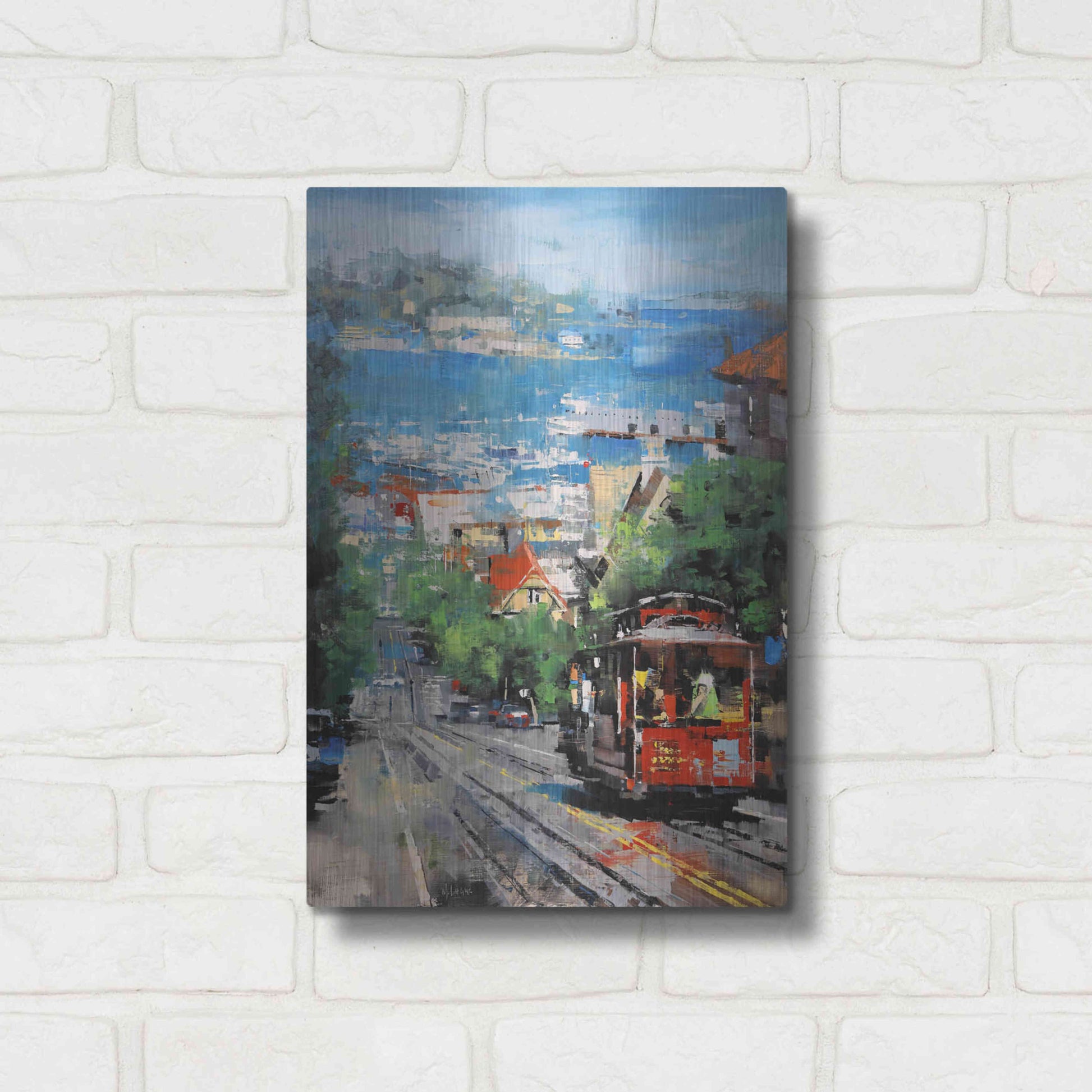 Luxe Metal Art 'Alcatraz' by Mark Lague, Metal Wall Art,12x16