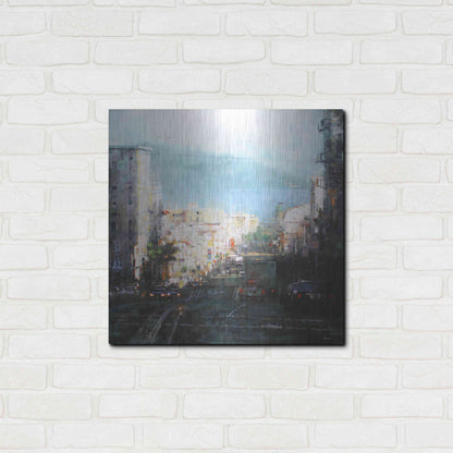 Luxe Metal Art 'Bay Mist' by Mark Lague, Metal Wall Art,24x24