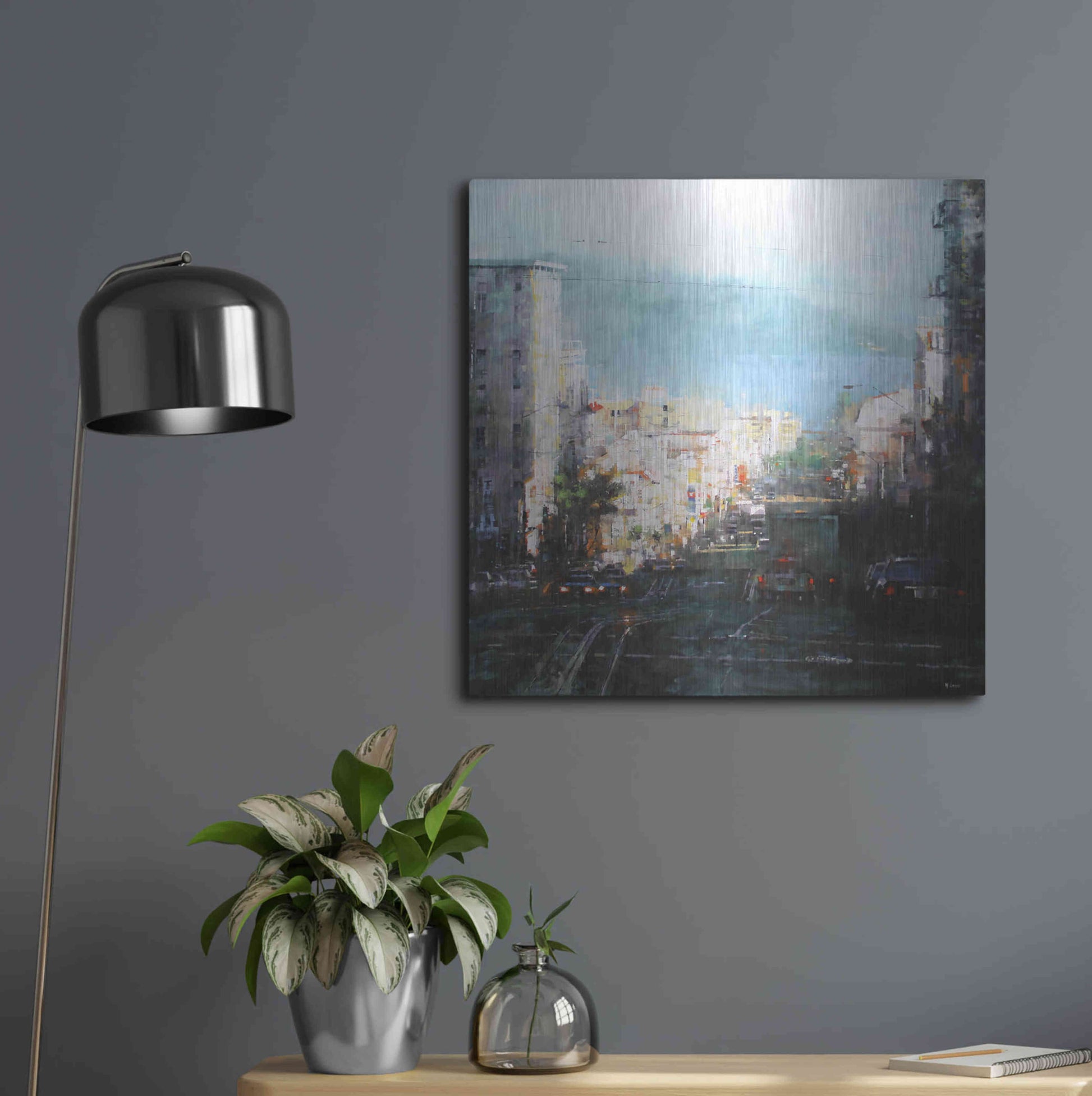 Luxe Metal Art 'Bay Mist' by Mark Lague, Metal Wall Art,24x24