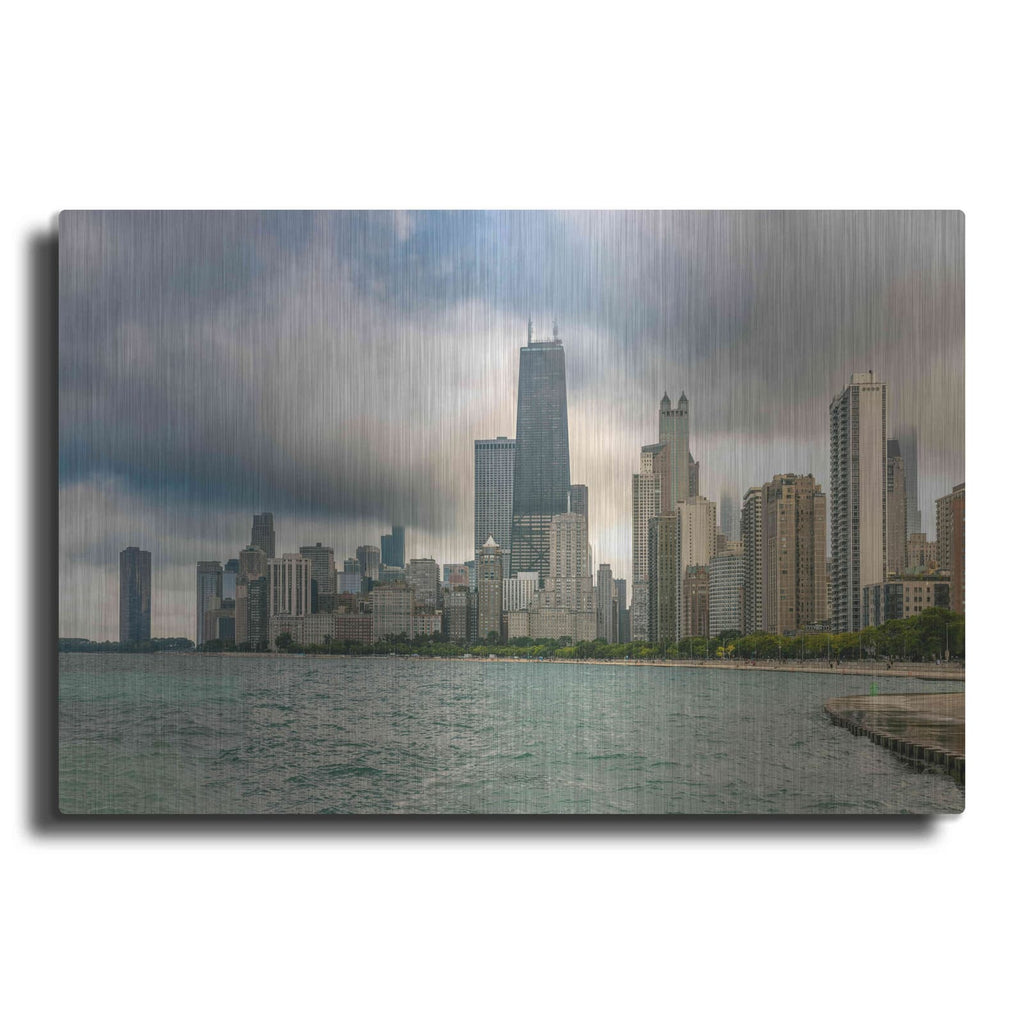 'Cloudy Chicago' by Luxe Portfolio – Metal Wall Art