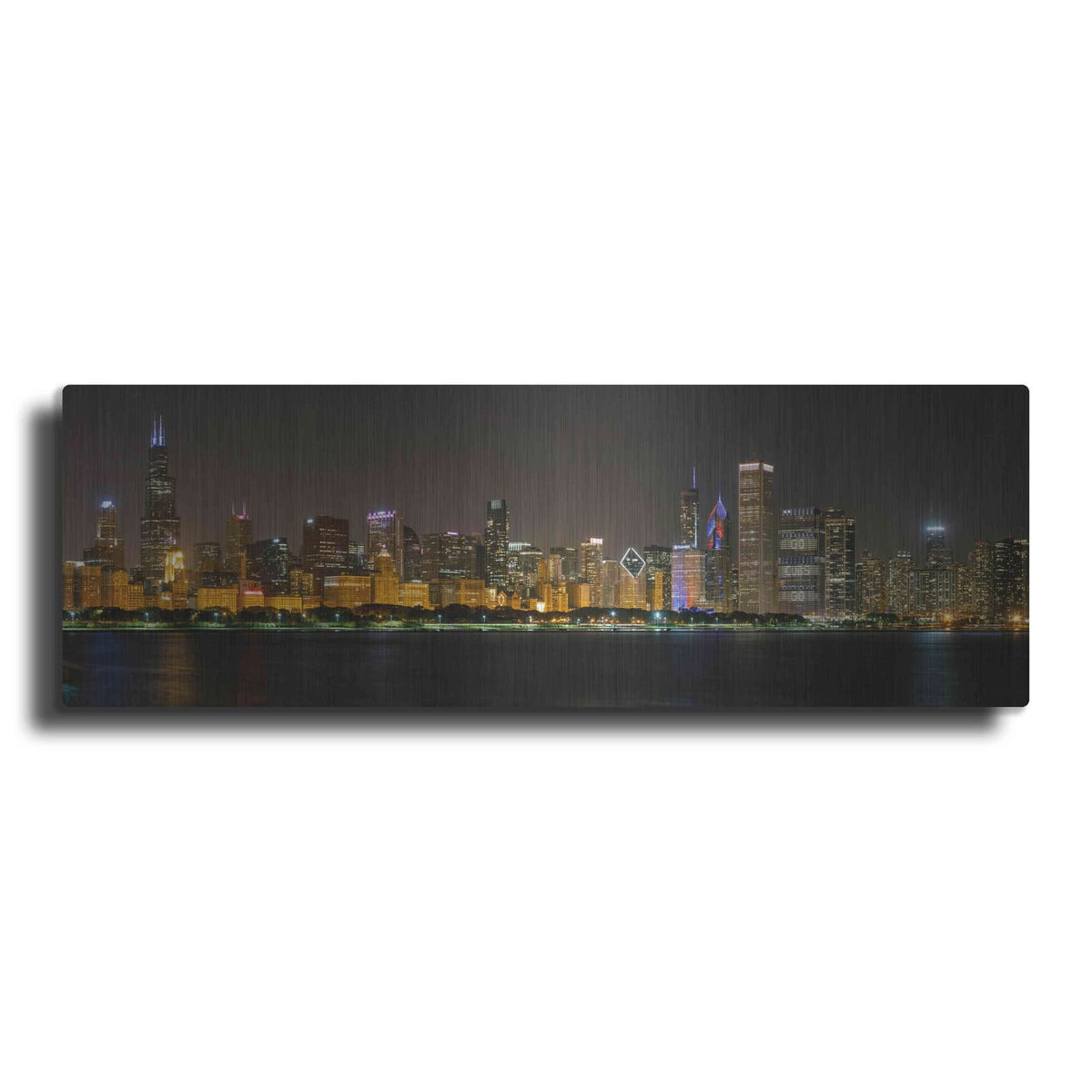 'Chicago Cityscape Baseball' by Luxe Portfolio – Metal Wall Art