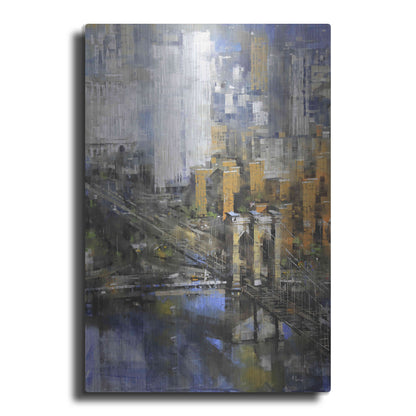 Luxe Metal Art 'Brooklyn Bridge 2' by Mark Lague, Metal Wall Art