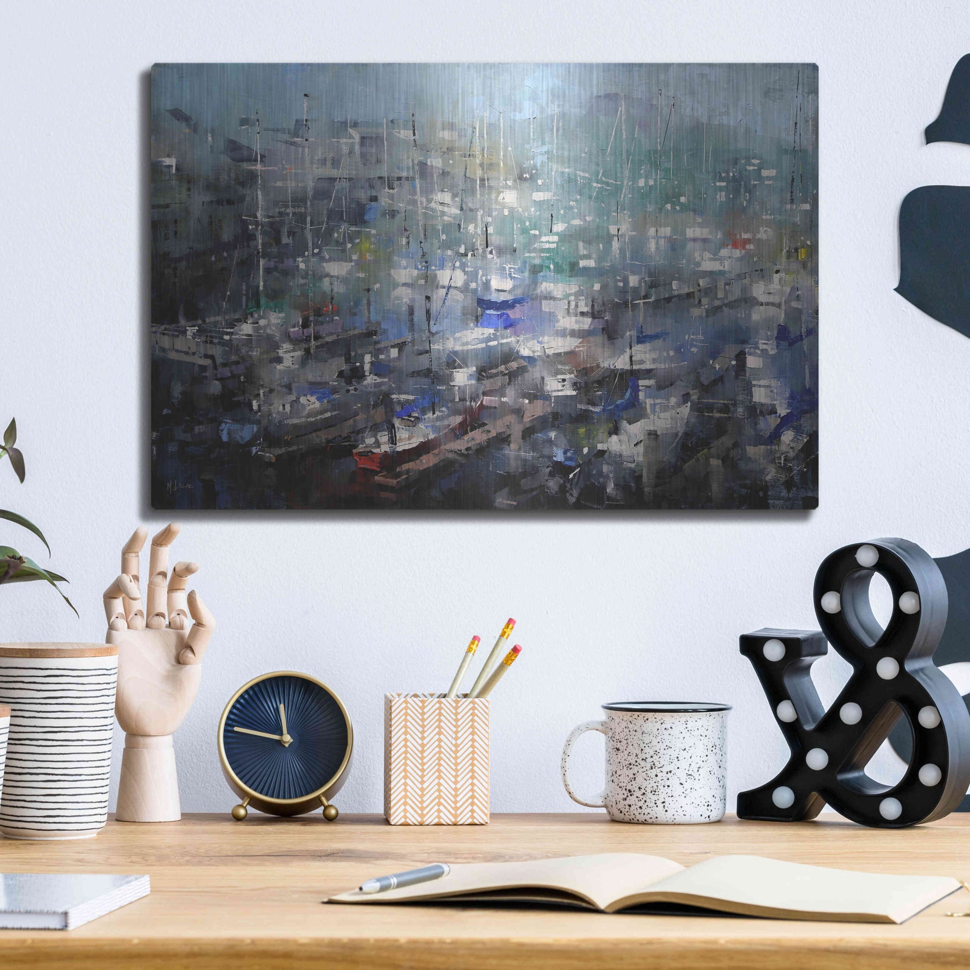 Luxe Metal Art 'Fisherman’s Wharf' by Mark Lague, Metal Wall Art,16x12