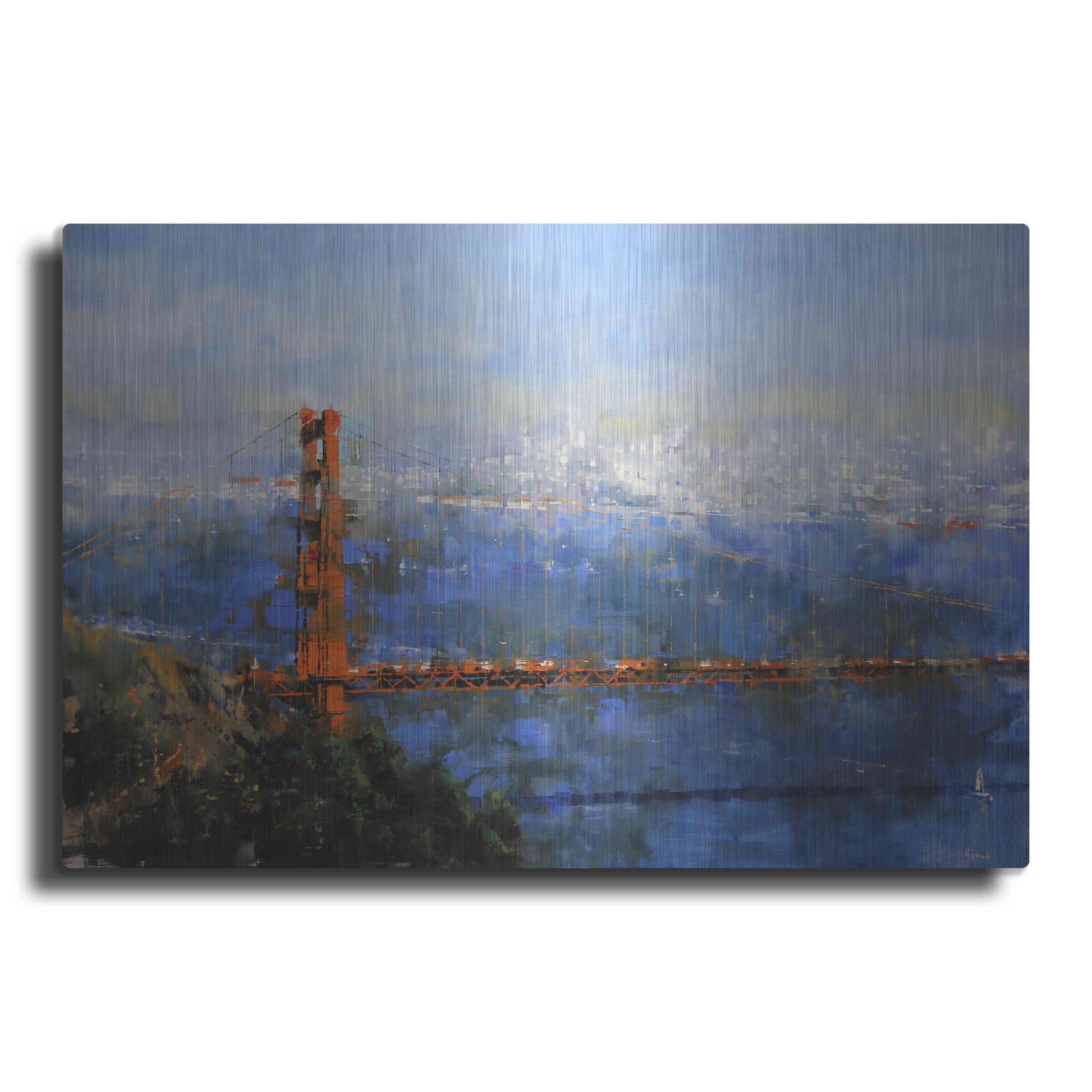 Luxe Metal Art 'Golden Gate Afternoon' by Mark Lague, Metal Wall Art