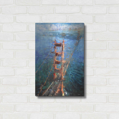 Luxe Metal Art 'Golden Gate Sun' by Mark Lague, Metal Wall Art,16x24