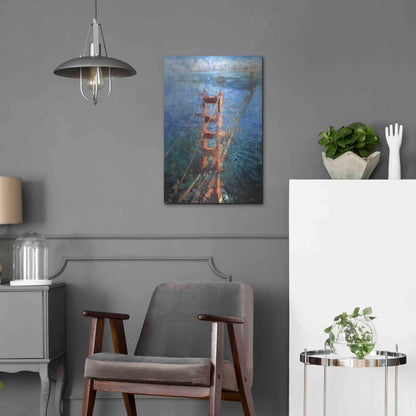 Luxe Metal Art 'Golden Gate Sun' by Mark Lague, Metal Wall Art,16x24