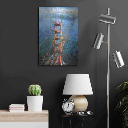 Luxe Metal Art 'Golden Gate Sun' by Mark Lague, Metal Wall Art,16x24
