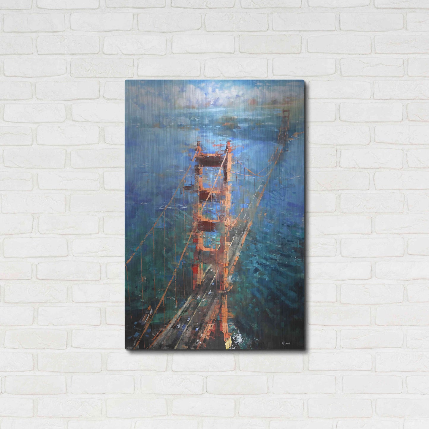 Luxe Metal Art 'Golden Gate Sun' by Mark Lague, Metal Wall Art,24x36