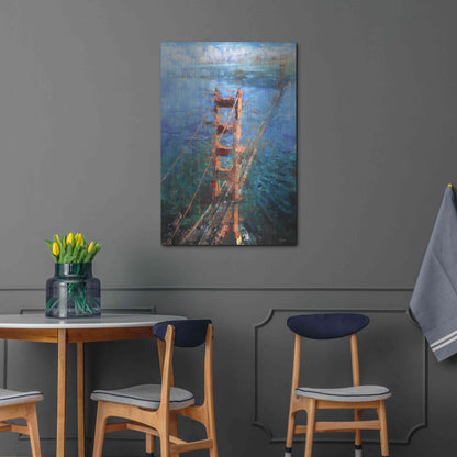 Luxe Metal Art 'Golden Gate Sun' by Mark Lague, Metal Wall Art,24x36