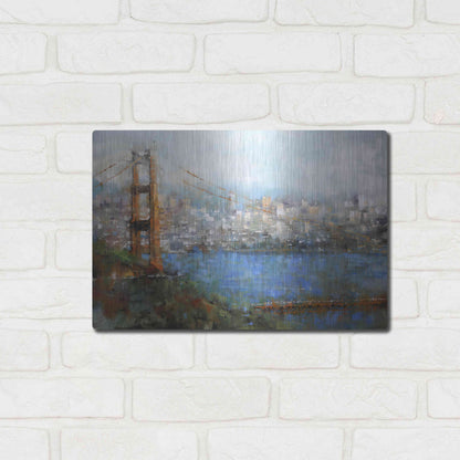 Luxe Metal Art 'Golden Gate Vista' by Mark Lague, Metal Wall Art,16x12