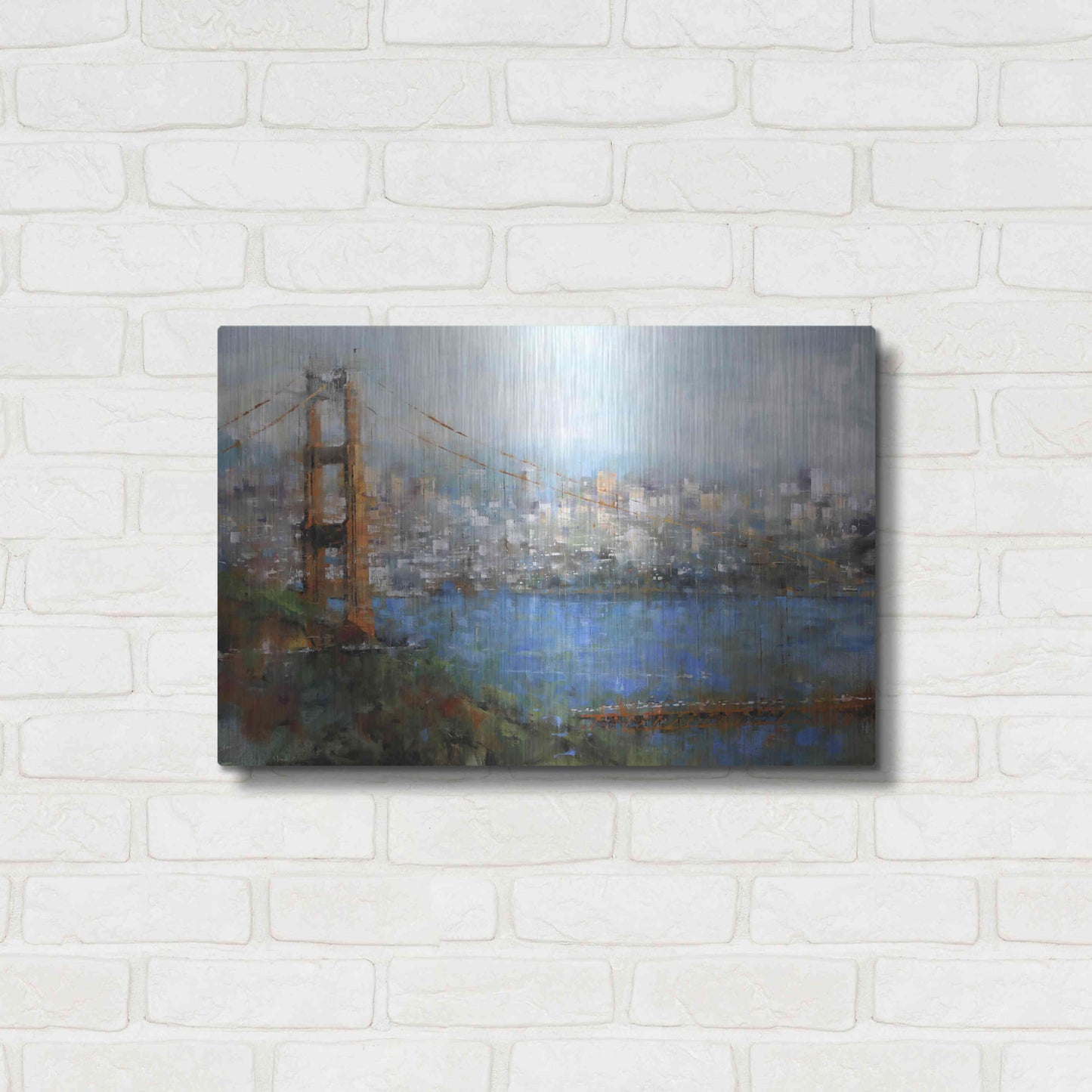 Luxe Metal Art 'Golden Gate Vista' by Mark Lague, Metal Wall Art,24x16