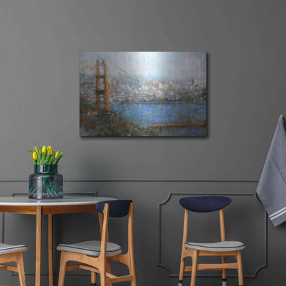 Luxe Metal Art 'Golden Gate Vista' by Mark Lague, Metal Wall Art,36x24