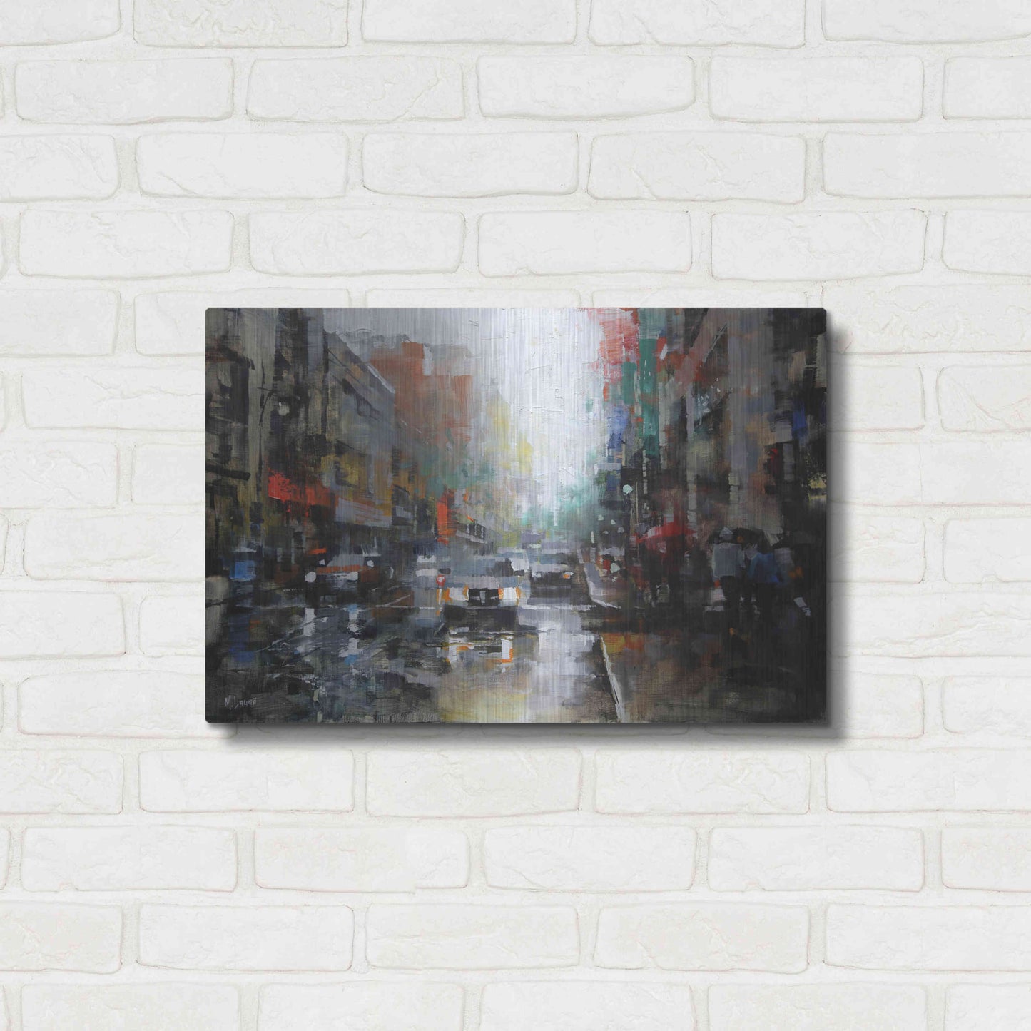 Luxe Metal Art 'Montreal Rain' by Mark Lague, Metal Wall Art,24x16