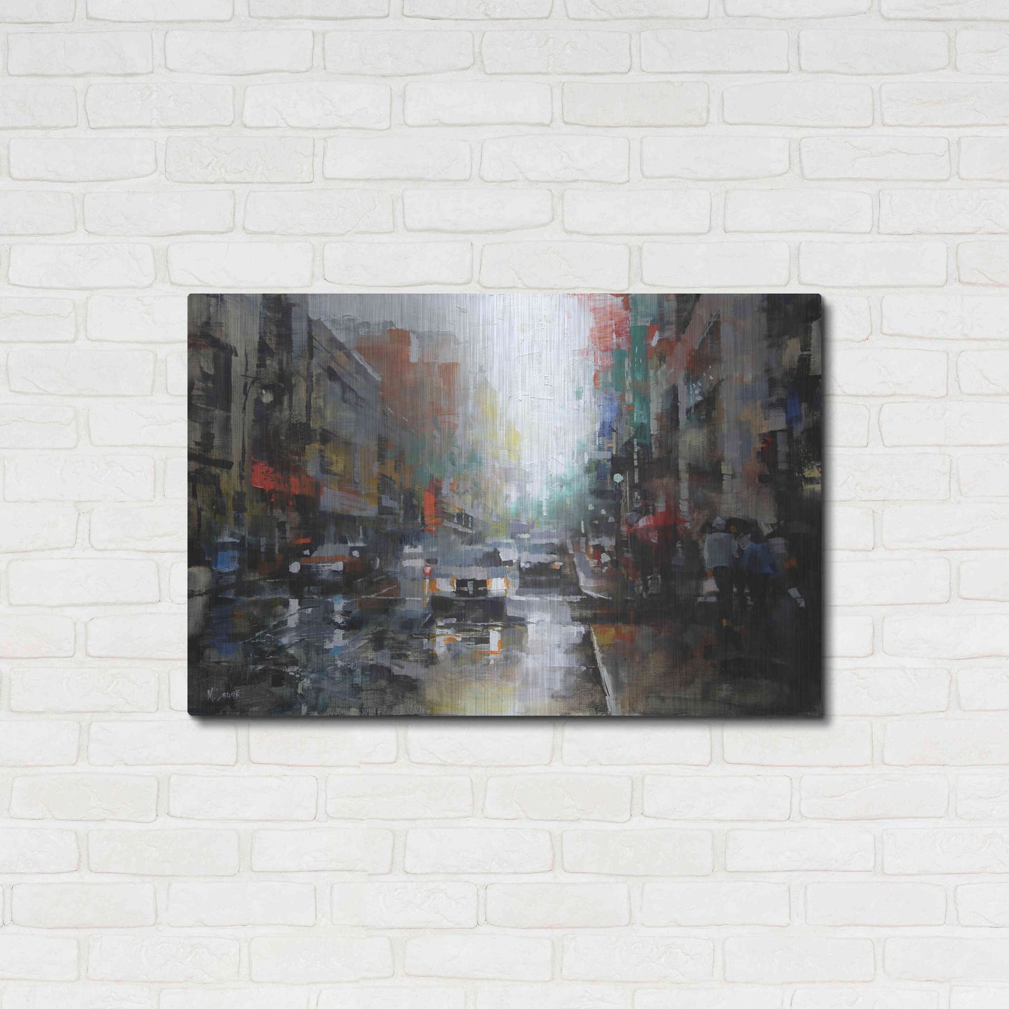 Luxe Metal Art 'Montreal Rain' by Mark Lague, Metal Wall Art,36x24