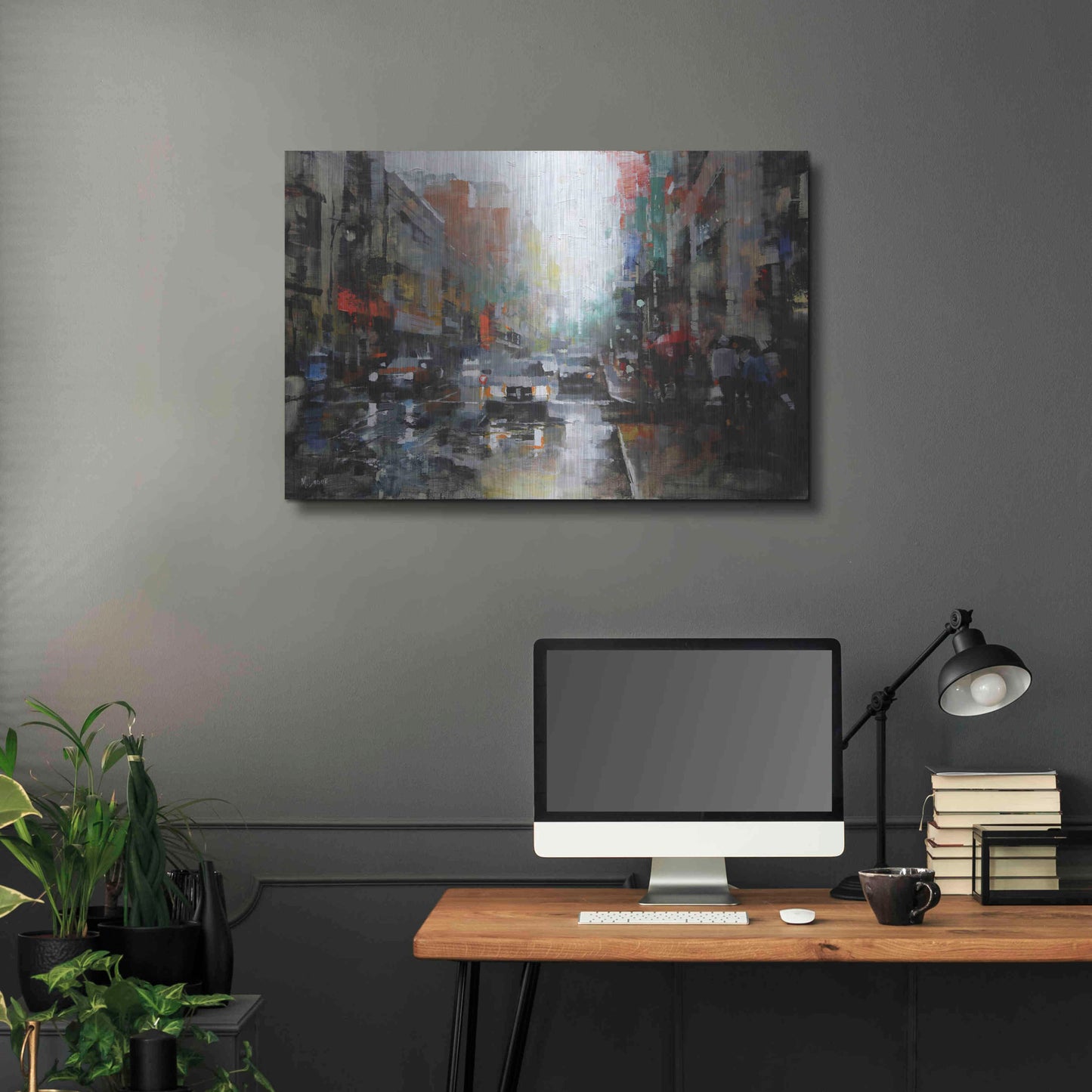 Luxe Metal Art 'Montreal Rain' by Mark Lague, Metal Wall Art,36x24