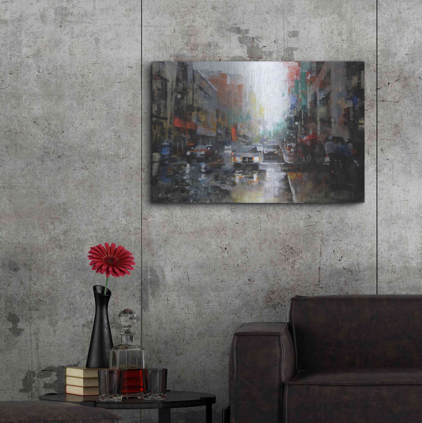 Luxe Metal Art 'Montreal Rain' by Mark Lague, Metal Wall Art,36x24