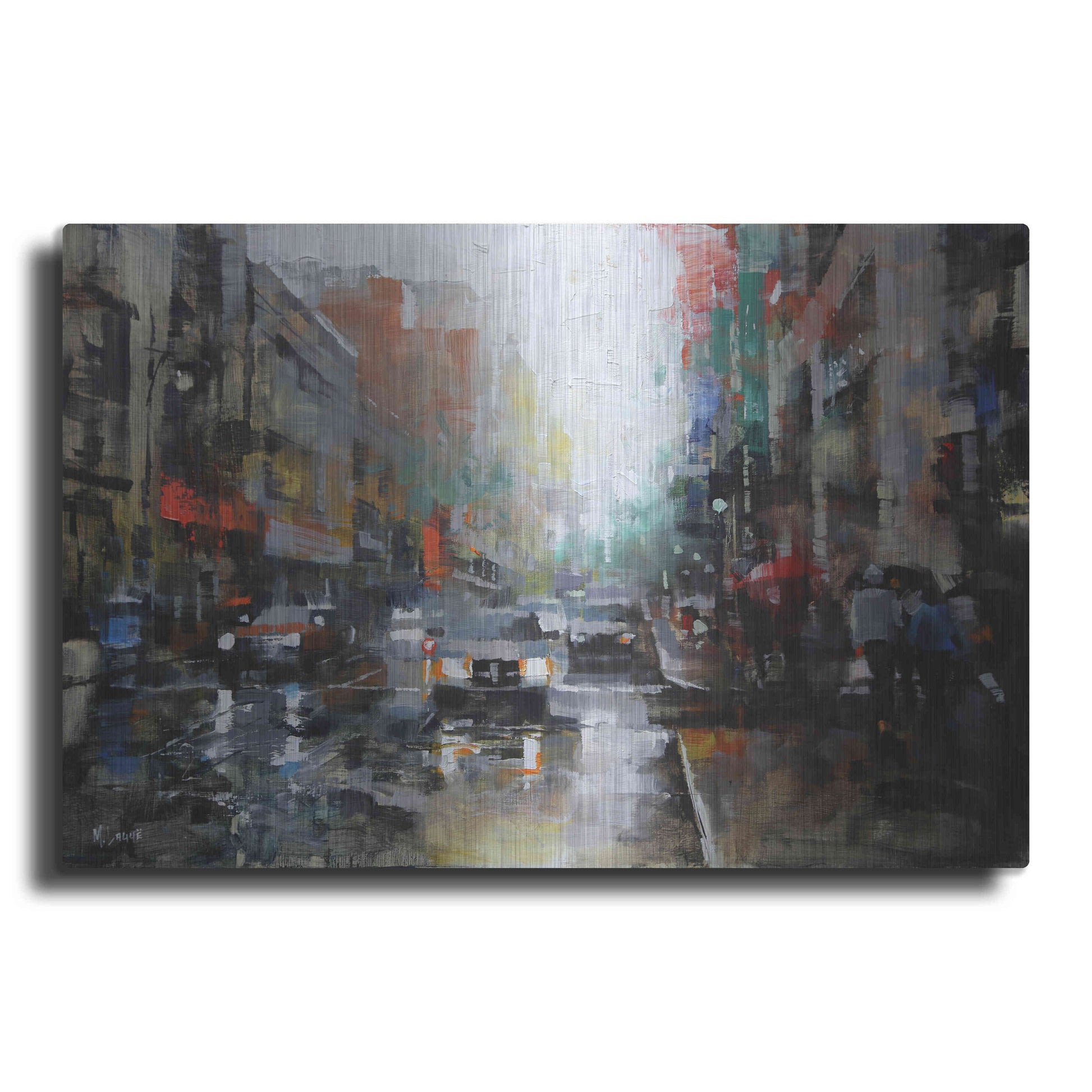 Luxe Metal Art 'Montreal Rain' by Mark Lague, Metal Wall Art