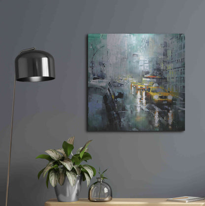 Luxe Metal Art 'New York Rain' by Mark Lague, Metal Wall Art,24x24