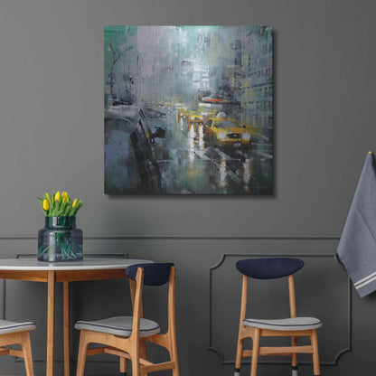 Luxe Metal Art 'New York Rain' by Mark Lague, Metal Wall Art,36x36