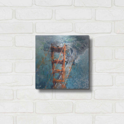 Luxe Metal Art 'Over Golden Gate' by Mark Lague, Metal Wall Art,12x12