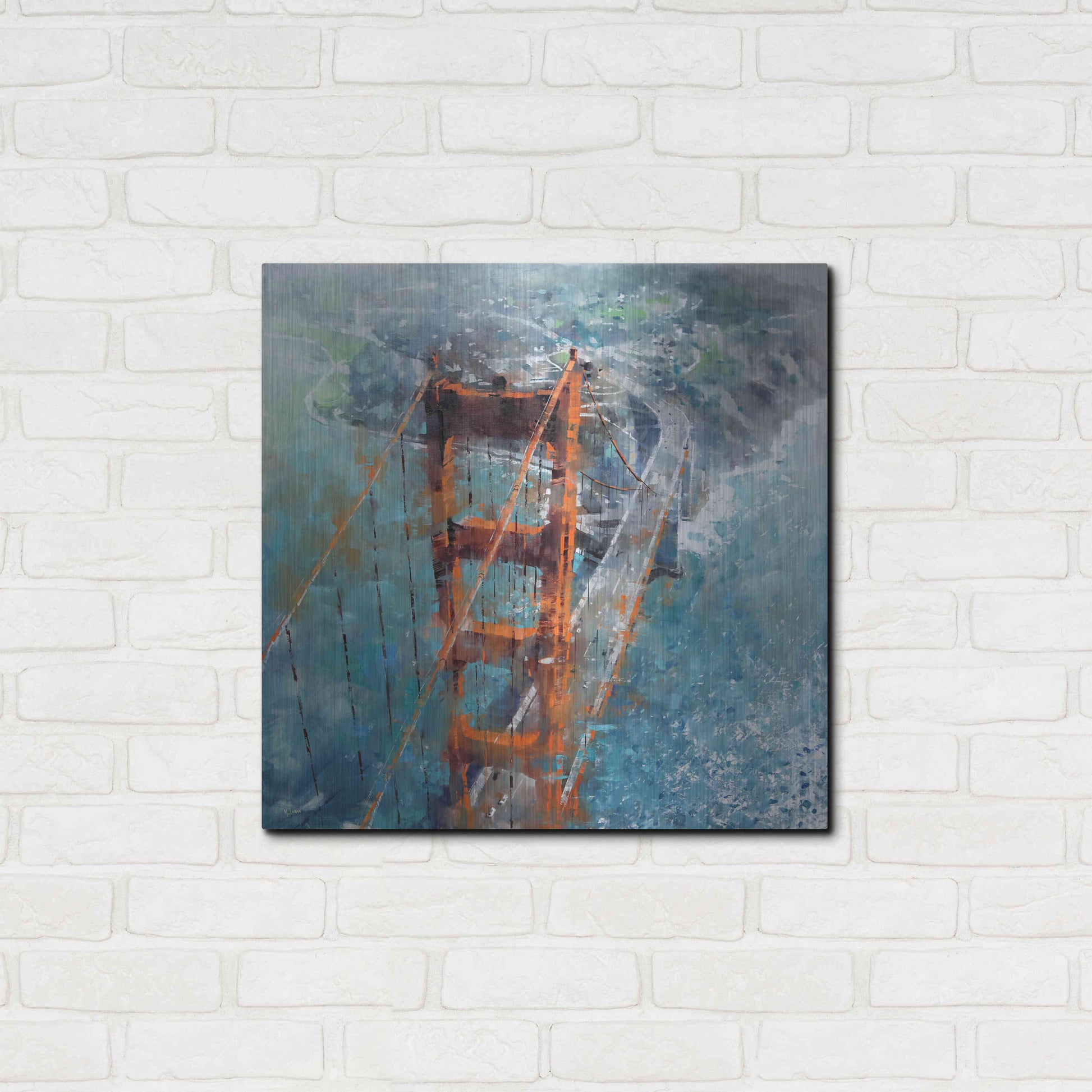 Luxe Metal Art 'Over Golden Gate' by Mark Lague, Metal Wall Art,24x24