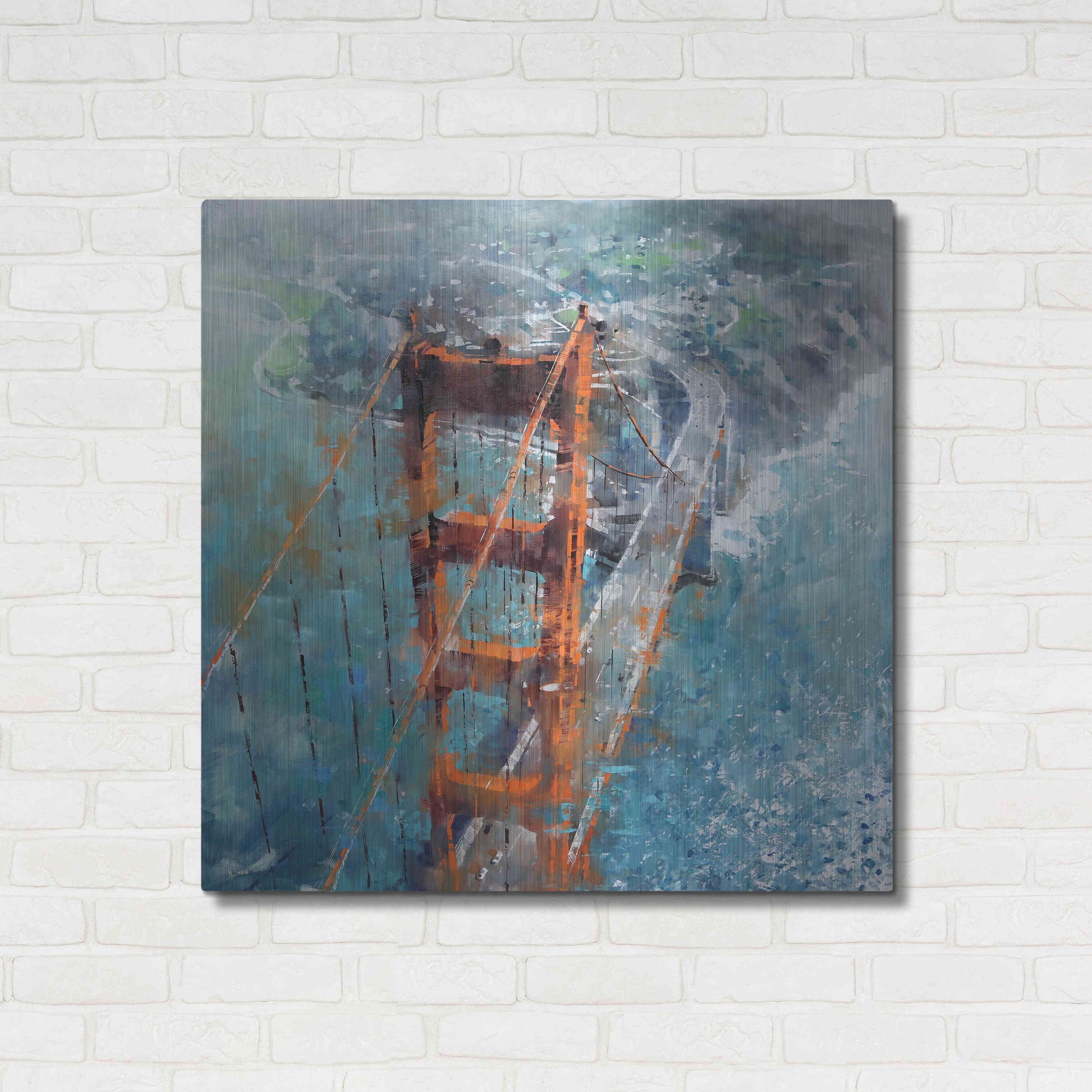 Luxe Metal Art 'Over Golden Gate' by Mark Lague, Metal Wall Art,36x36