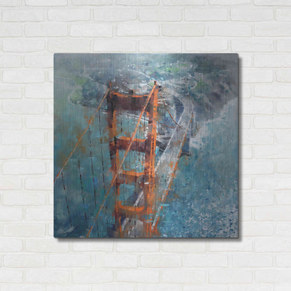 Luxe Metal Art 'Over Golden Gate' by Mark Lague, Metal Wall Art,36x36