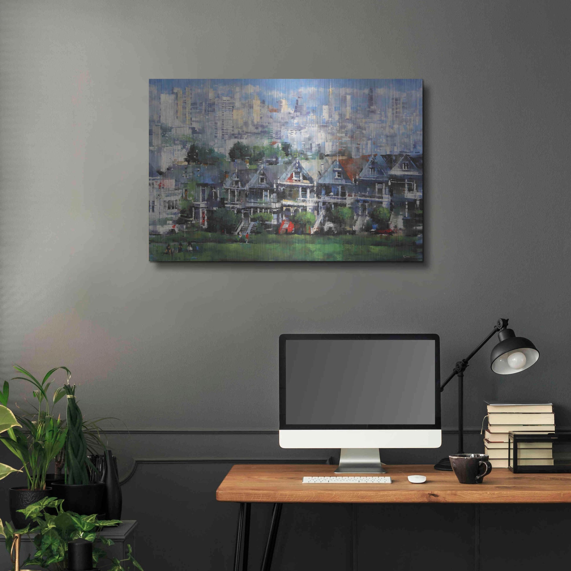 Luxe Metal Art 'Painted Ladies' by Mark Lague, Metal Wall Art,36x24