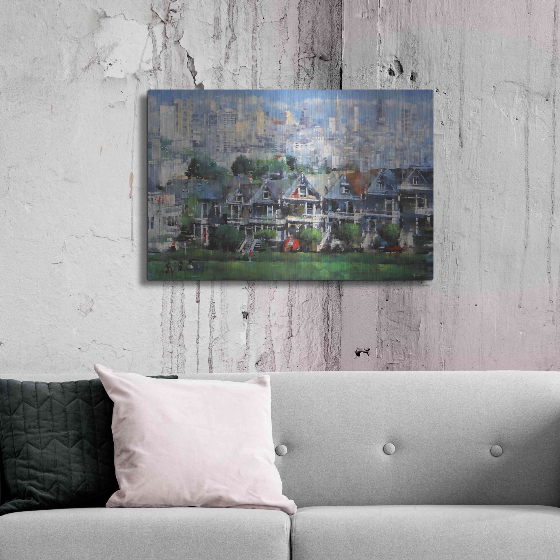 Luxe Metal Art 'Painted Ladies' by Mark Lague, Metal Wall Art,36x24