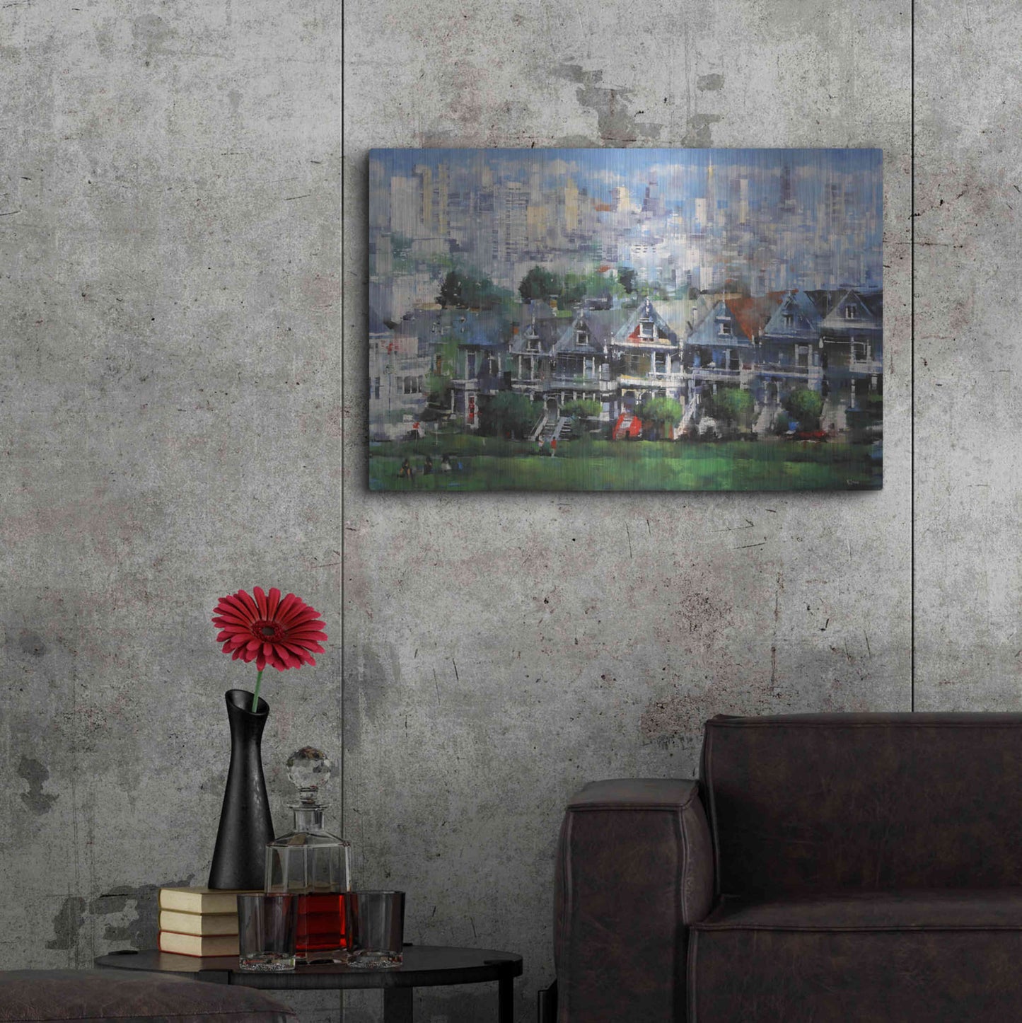 Luxe Metal Art 'Painted Ladies' by Mark Lague, Metal Wall Art,36x24