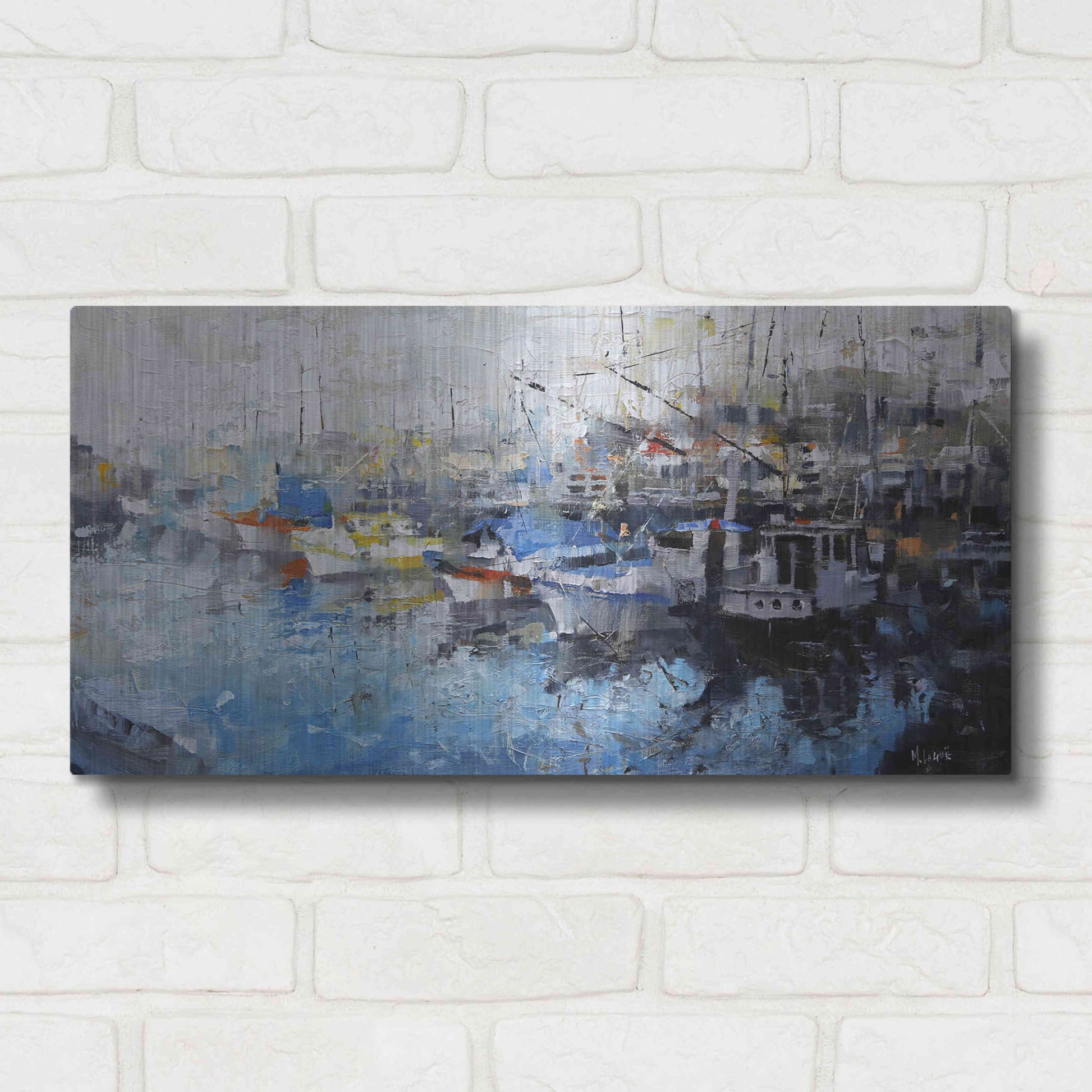 Luxe Metal Art 'San Francisco Wharf' by Mark Lague, Metal Wall Art,24x12