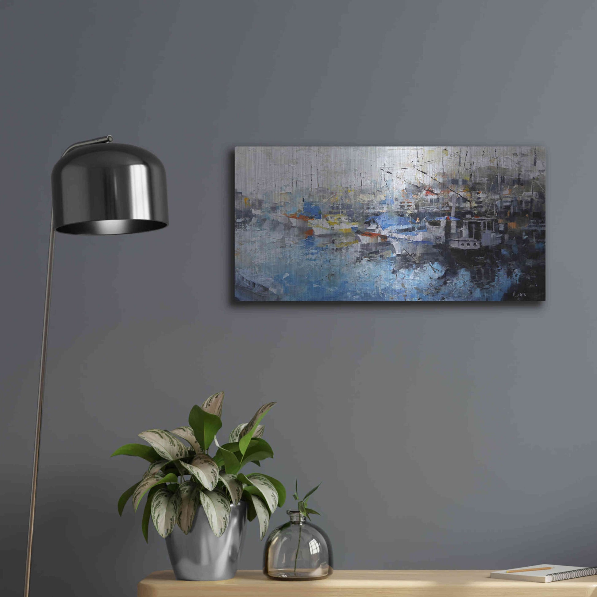 Luxe Metal Art 'San Francisco Wharf' by Mark Lague, Metal Wall Art,24x12