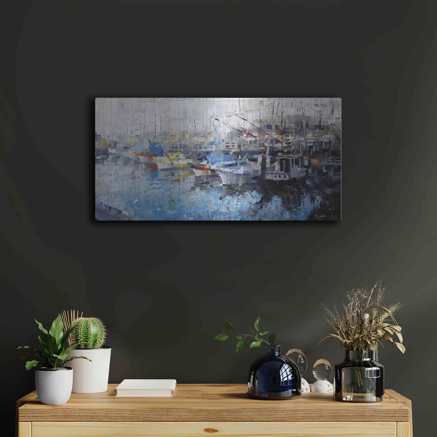 Luxe Metal Art 'San Francisco Wharf' by Mark Lague, Metal Wall Art,24x12